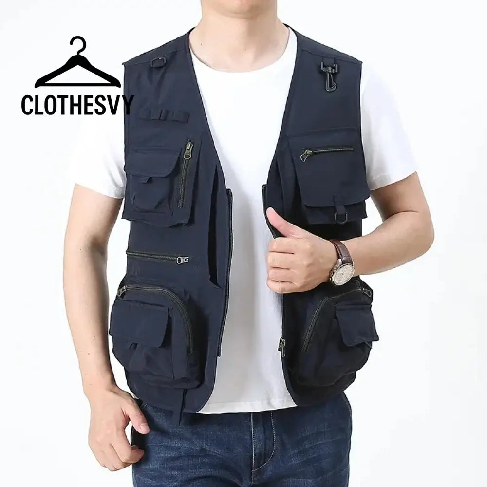 Clothesvy Men Mesh Fishing Vest Outdoor Travel 2025 Clothing