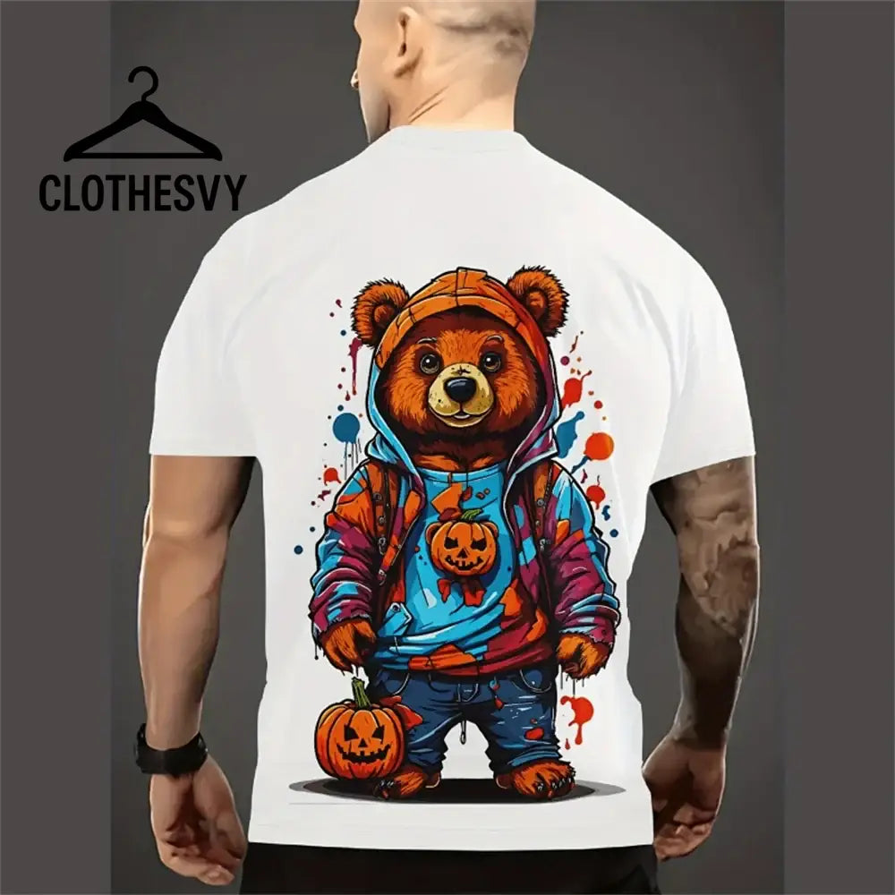 Clothesvy Men Cartoon 3D T Shirt and Oversized Streetwear Clothing