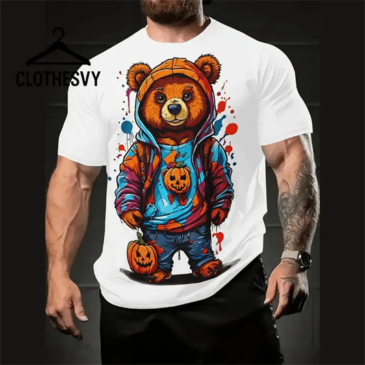 Clothesvy Men Cartoon 3D T Shirt and Oversized Streetwear White / S Clothing