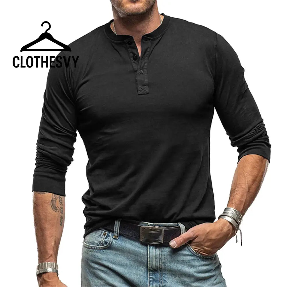 Clothesvy Men Lightweight Long Sleeve T Shirt Casual Clothing