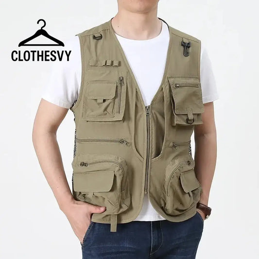 Clothesvy Men Mesh Fishing Vest Outdoor Travel 2025 Clothing