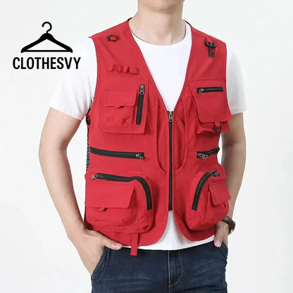 Clothesvy Men Mesh Fishing Vest Outdoor Travel 2025 Clothing