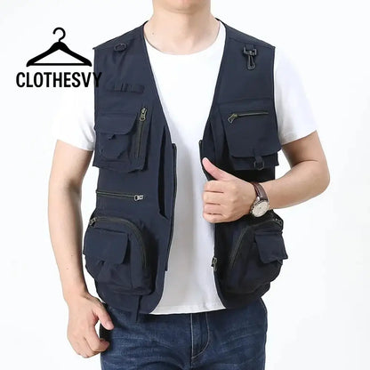 Clothesvy Men Mesh Fishing Vest Outdoor Travel 2025 Clothing