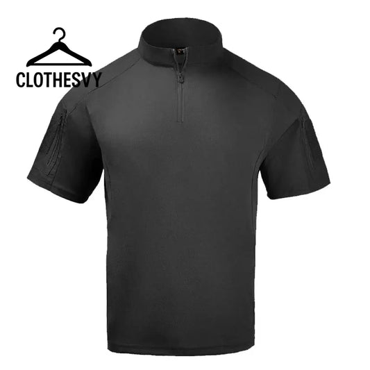 Clothesvy Men Tactical Quick Dry Polo Shirt black / S Clothing