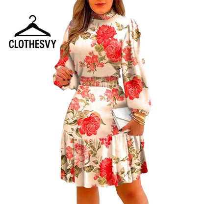 Clothesvy Women Floral Ruffle Maxi Dress Summer Elegance White / S Clothing